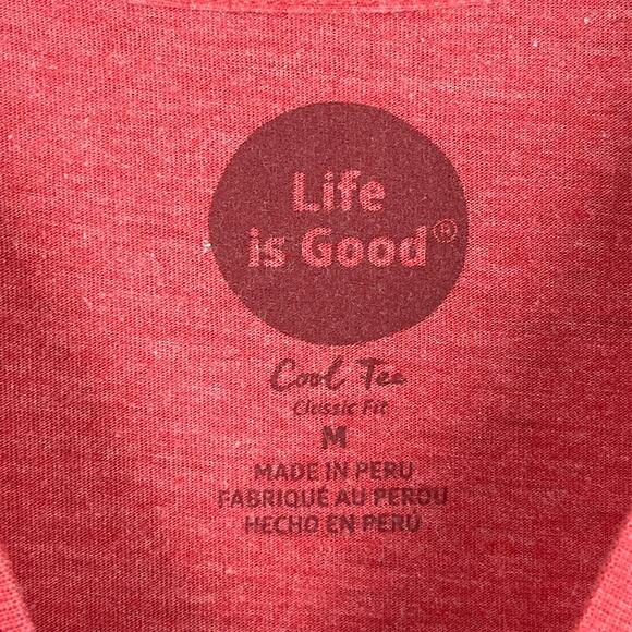 Life is Good Shirt Womens M Red Fish Family Forever Cool Tee Classic Fit Outdoor - Picture 4 of 8